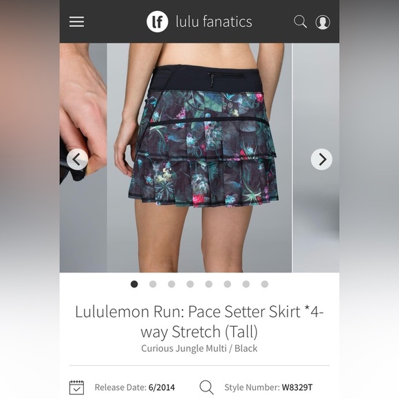 Lululemon Run Pace Setter Skirt Built In Shorts in Curious Jungle Multicolor - Picture 12 of 13